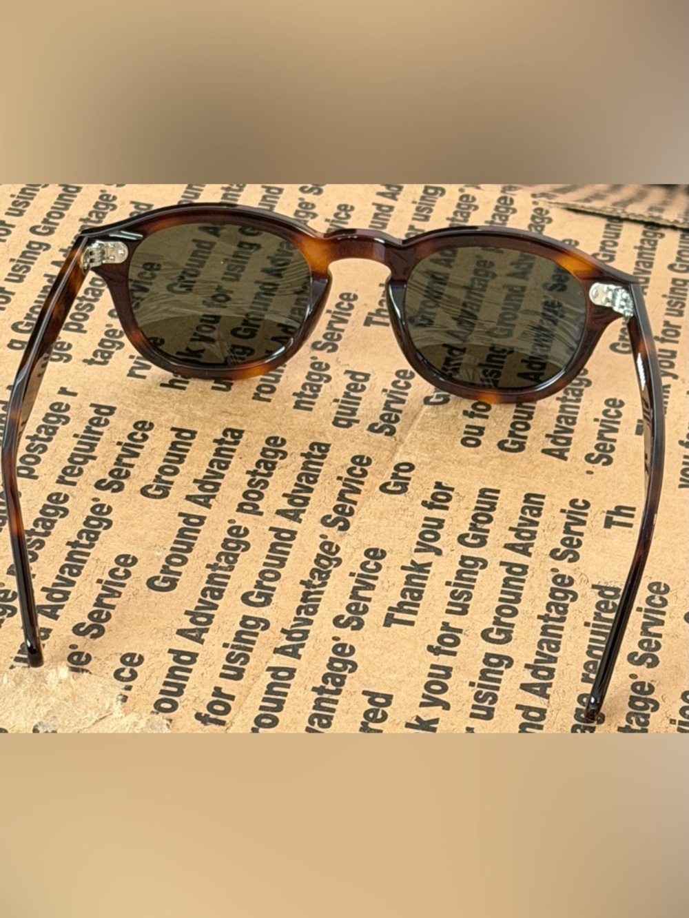 Classic Tortoiseshell Round Sunglasses - Brown Lenses - Picture 3 of 4